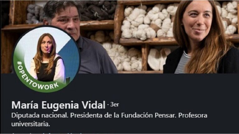 Tras la desilusión por el acuerdo PRO-LLA, María Eugenia Vidal ya busca trabajo en LinkedIn