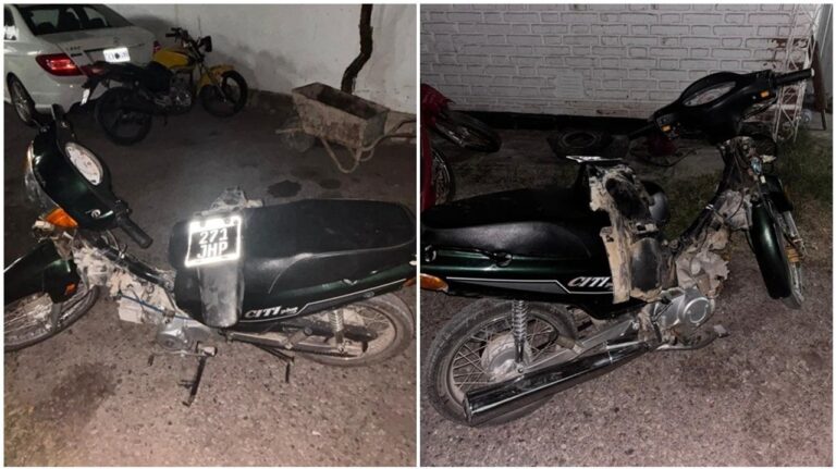 Operativo policial en San Juan donde se detuvo a un joven en una motocicleta robada