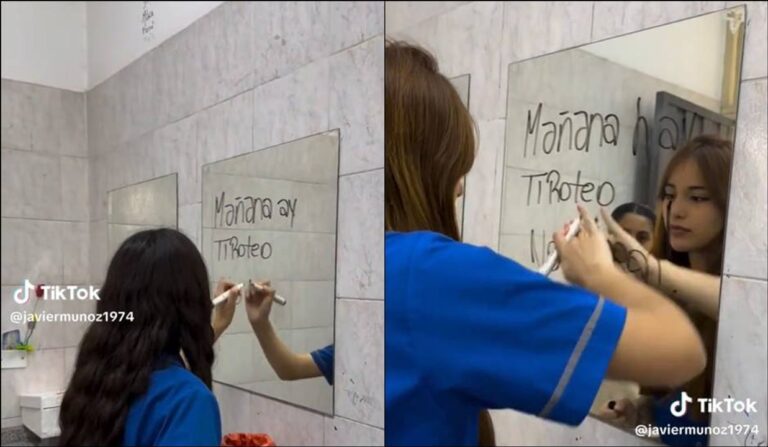 Estudiantes del Colegio Nacional Pablo Cabrera de San Juan durante la producción de un video de concientización.