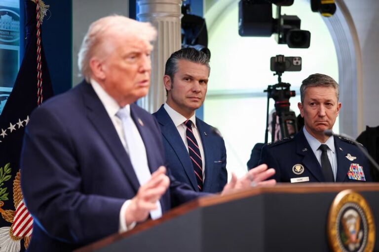 Donald Trump durante un discurso sobre política exterior.