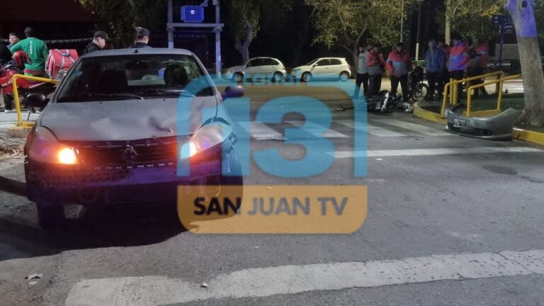 Accidente de tránsito en avenida Libertador y Juan B. Justo en Rivadavia, San Juan