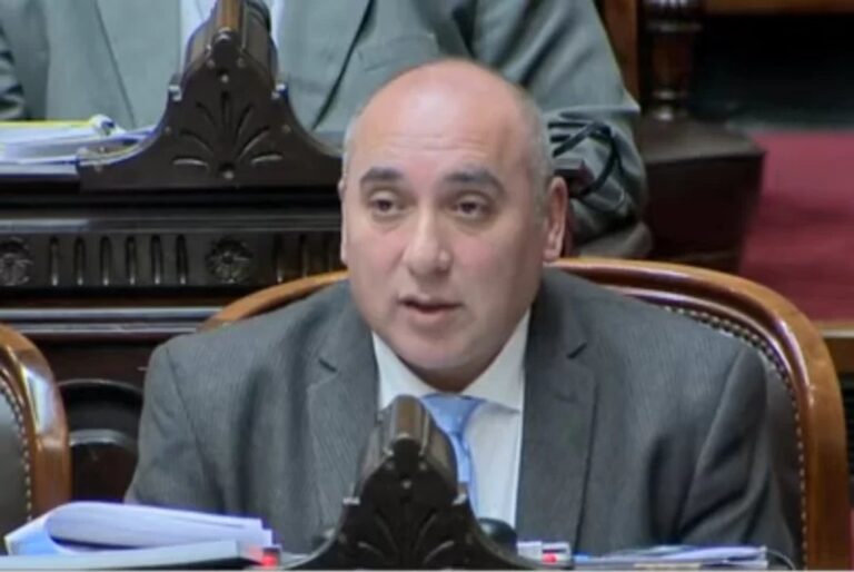 Diputado nacional José Peluc durante una entrevista.