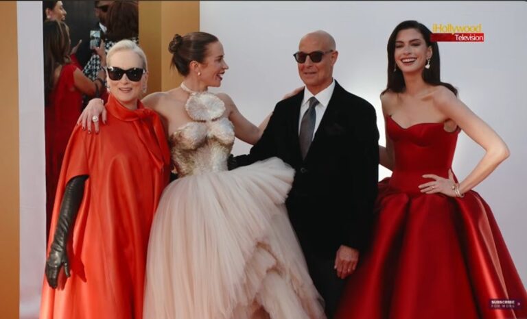 Alfombra roja de la premiere de El diablo viste a la moda 2 en Nueva York con Meryl Streep y Anne Hathaway