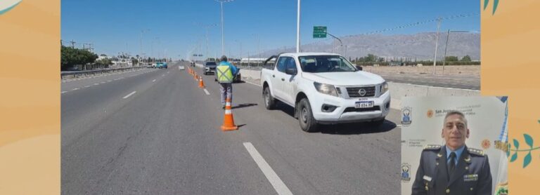 Policía de San Juan en operativo de control vehicular durante fin de semana largo
