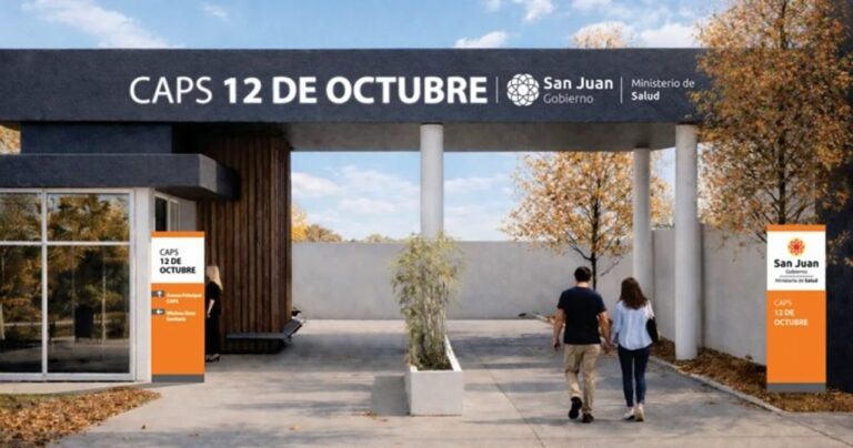 Maqueta o representación del nuevo Centro de Salud CAPS 12 de Octubre en Rawson, San Juan.